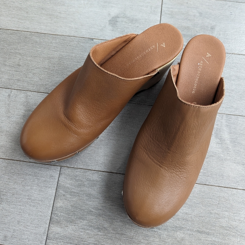 Anthropologie Cordani Zorba clog heels studs brown size 41